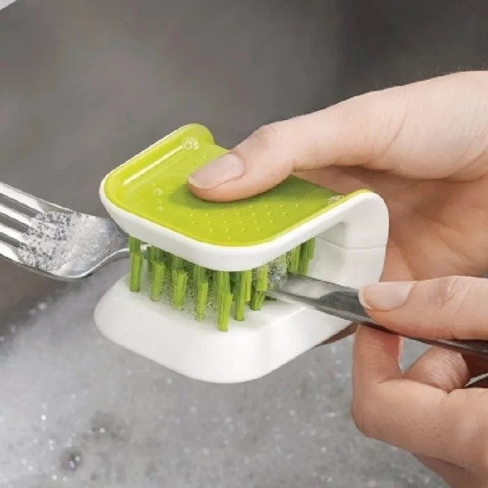U-Shaped Cutlery Cleaning Brush – Bristle Scrubber for Kitchen