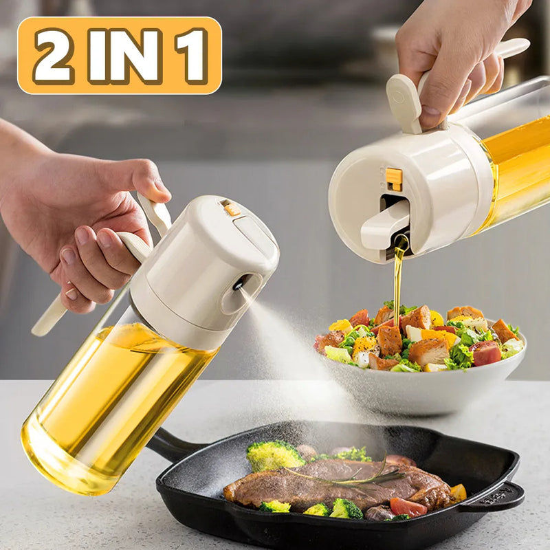 2-in-1 Oil Sprayer & Dispenser Bottle for Cooking & BBQ