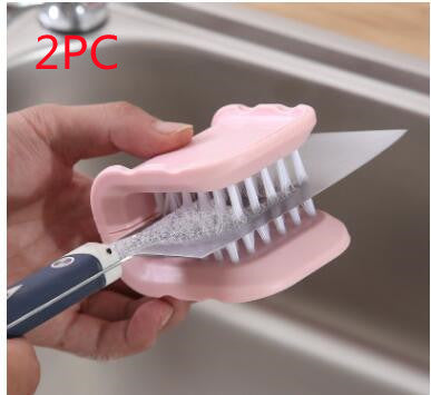 U-Shaped Cutlery Cleaning Brush – Bristle Scrubber for Kitchen