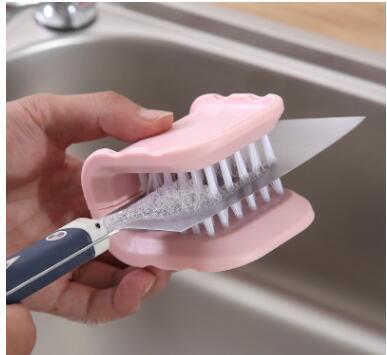 U-Shaped Cutlery Cleaning Brush – Bristle Scrubber for Kitchen
