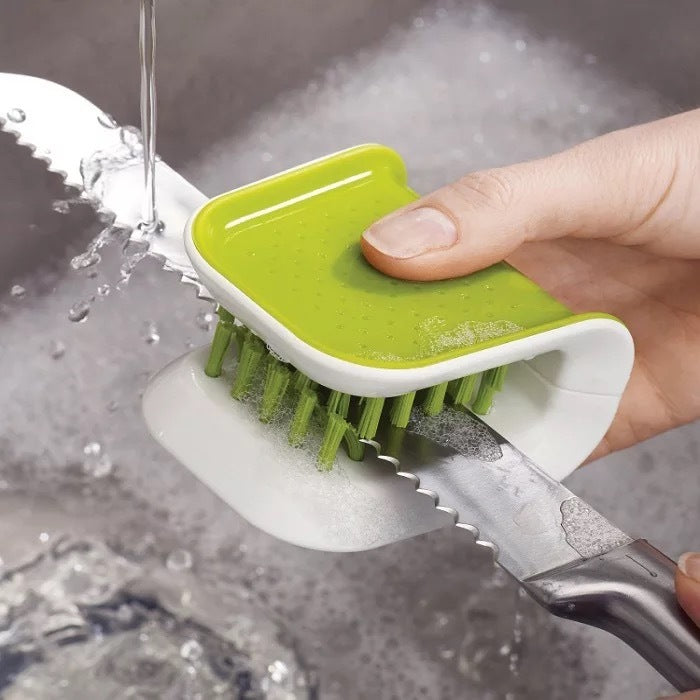 U-Shaped Cutlery Cleaning Brush – Bristle Scrubber for Kitchen